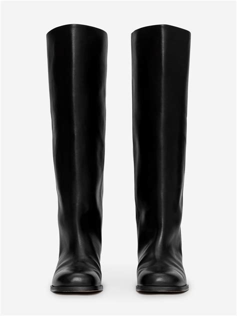 Knee-High Leather Boots – Black – ARKET WW