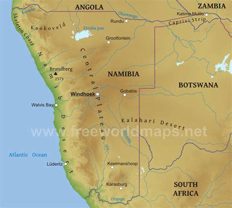 Namibia Geographical Map 的图像结果