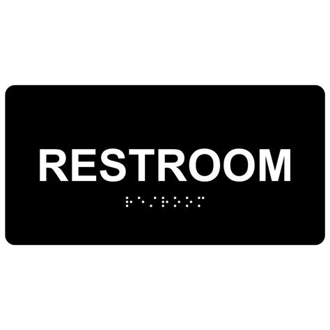 Buy Restroom Sign, ADA-Compliant Braille and Raised Letters, 8x4 inch ...