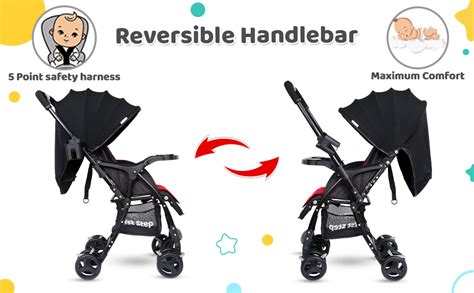 Buy 1st Step Caramel Baby Pram Cum Stroller with 5 Point Safety Harness ...