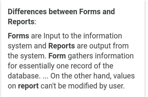 different between form and report - Brainly.in