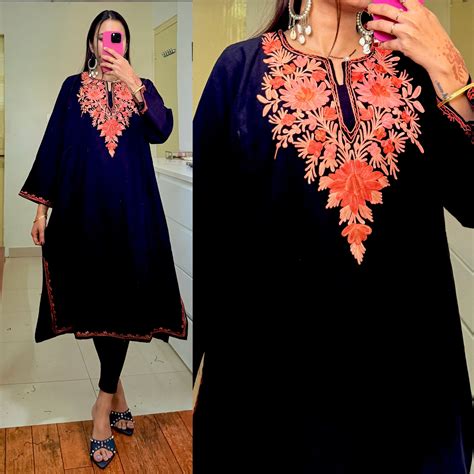Noori Woollen Kashmiri Pheran-Black – Ethnic Bee