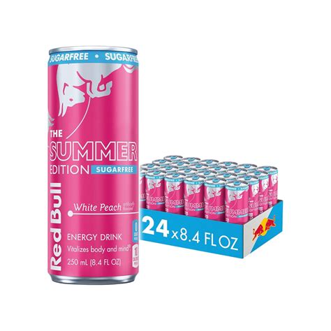 Red Bull Summer Edition Energy Drink, Sugar Free, White Peach, 8.4 fl ...