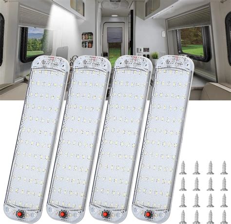 Linkstyle 4PCS 12V LED Interior Light Bar, 72 LEDs 10W 6500K Light ...