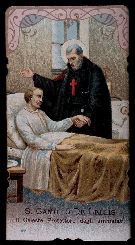 Saint Camillus de Lellis. Colour lithograph. | Wellcome Collection