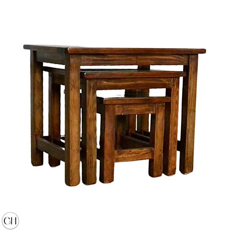 Skye - Set of 3 Solid Wood Nested Tables – CustHum