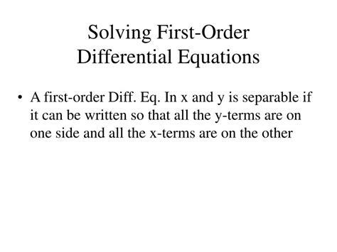 Image result for Solving First Order De
