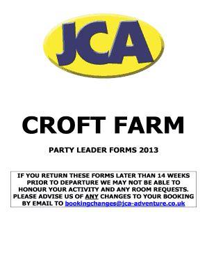 Fillable Online jca-adventure co CROFT FARM - bjcab-badventurebbcobbukb ...