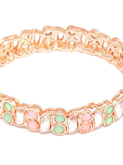 Rose Gold Multi Coloured Stones Set of 2 Bangles – Priyaasi