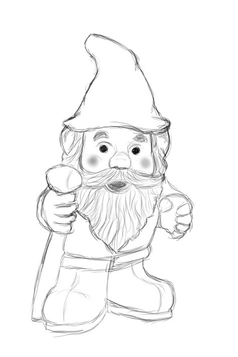How To Draw A Cute Garden Gnome at Gregorio Fields blog