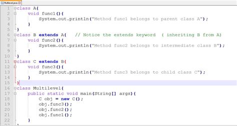 Multi-Level Inheritance : Example