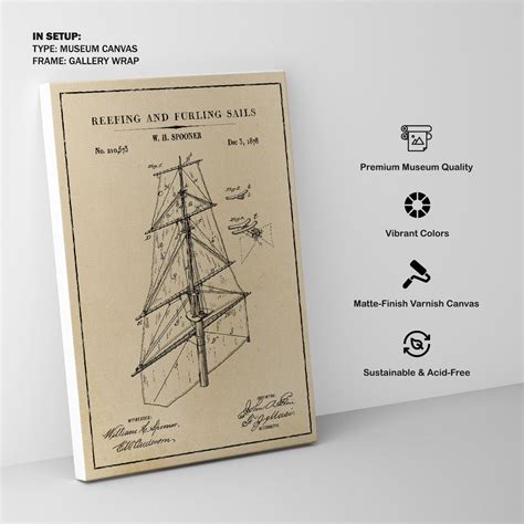 Reefing and Furling Sails: Buy Premium Framed Blueprints & Patent Art ...