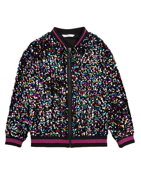Buy Sequin Bomber Jacket (6-16 Yrs) at Marks & Spencer