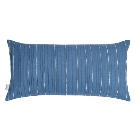 Abaca Blue Linen Lumbar Cover - Studio Abaca