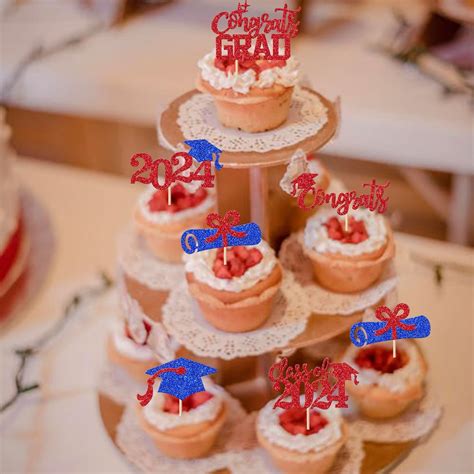 Rsstarxi 24 Pack Class of 2024 Cupcake Toppers Glitter 2024 India | Ubuy