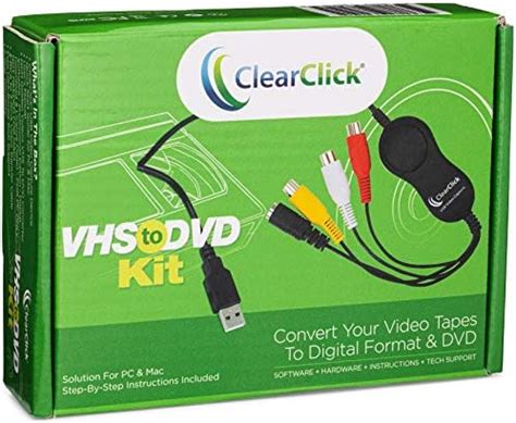 ClearClick VHS to DVD Kit for PC & Mac - USB Device, Software ...