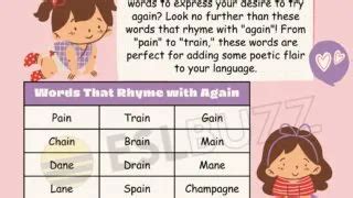 Words that Rhyme with One to Master English Rhyming - ESLBUZZ