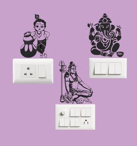 Creatick Studio 10 cm Lord Krishna, Ganesha and Shiva Switch Board ...