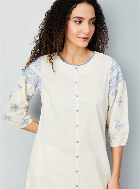 Buy Women Embroidered Sleeve Straight Kurta Online at just Rs. 699.0 ...