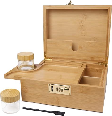 Amazon.com: TMKEFFC Bamboo Wooden Box Decorative Box with Combination ...
