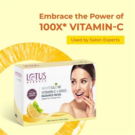 LOTUS HERBALS WhiteGlow Vitamin C + Gold Radiance 4 in 1 Facial Kit ...