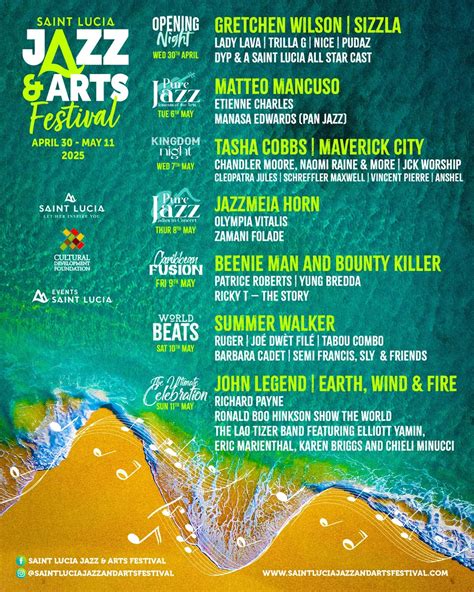 2025 Saint Lucia Jazz & Arts Festival Tickets ON SALE NOW! - SLHTA