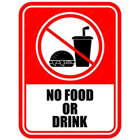 No Eating Sign Vector