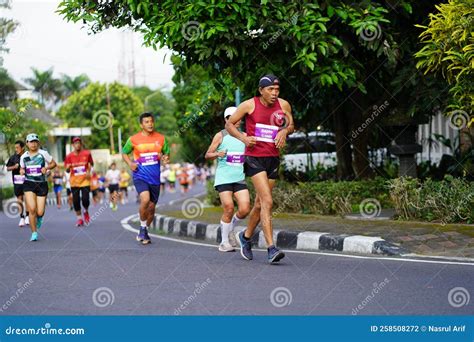 Marathon Race in Magelang Indonesia, People Set Foot on City Roads a ...