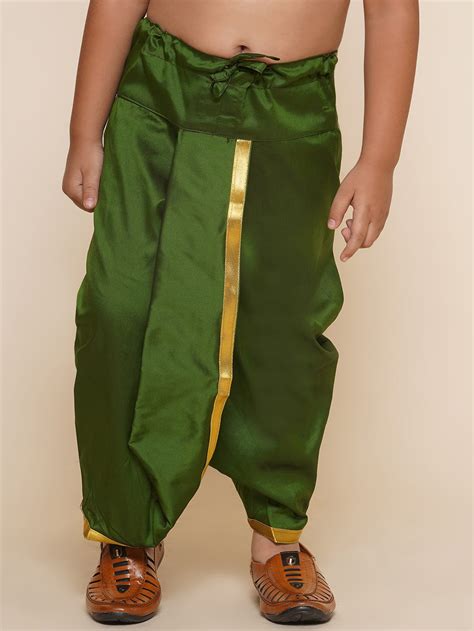 Boys Olive Colour Gold Border Dhotipant – SETHUKRISHNA
