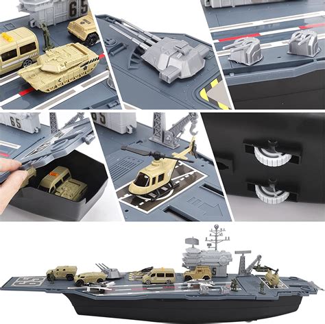 Buy 33 Inch Aircraft Carrier Mega Playset with Toy Soldiers, Jets ...