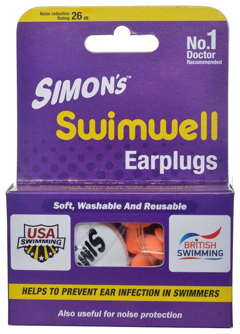 Simon's Swimwell reusable silicon swimming earplugs, waterproof earplus ...