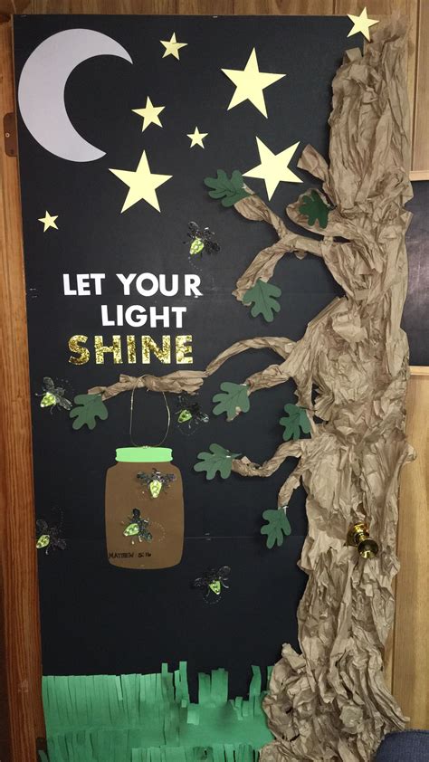 Glow for Jesus (Let your light shine) VBS 2017 | Camping theme classroom, Door decorations ...