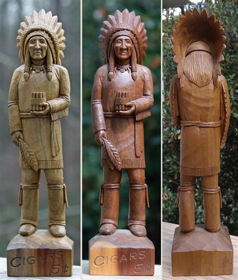 Wooden Cigar Store Indian Statues Tobacco Vintage Cigar Store Indian