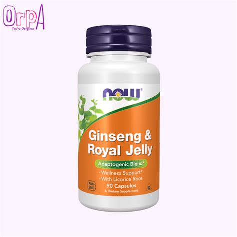 NOW Foods Ginseng & Royal Jelly - 90 Capsules - Orpa