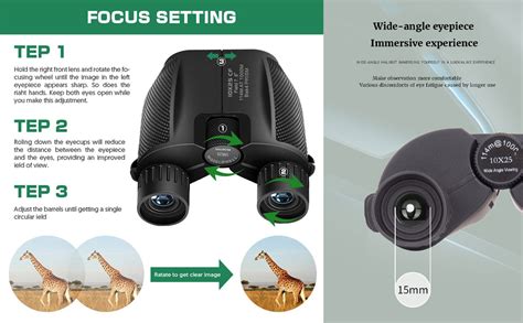 Buy KREVIA 10X25 HD Portable Binoculars 1000m Long Distance Hunting and ...