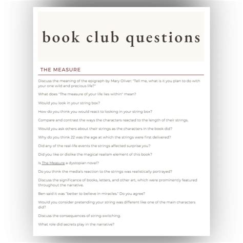 30 The Measure Book Club Questions (+ Printable PDF)