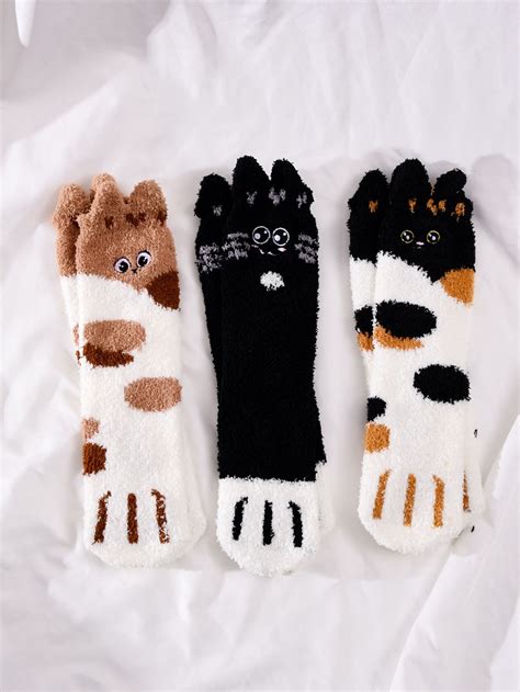 Fluffy cat paw socks – Artofit