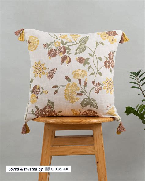 Sunny Bloom Cushion Cover, 16"