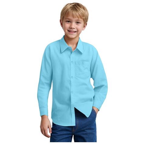 GXWEA Yellow Long Sleeve Shirt Kids Boy Long Sleeve Shirt Boys' Long ...