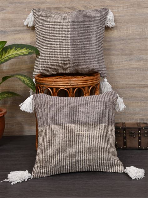 Set of 2 Cotton Cushion Covers - 16 Inches – Houseofgulab