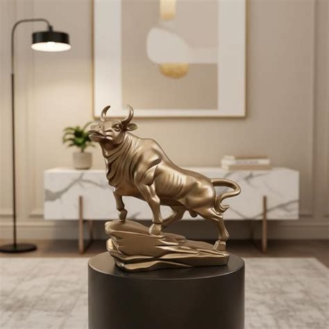 Buy ARTFORT Premium Bull Statue for Home Décor | Charging Bull Table ...