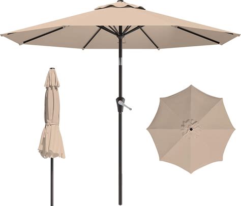 Amazon.com : AreShark 9 FT Patio Umbrella for Outdoor, Outdoor Umbrella with Push Button Tilt ...