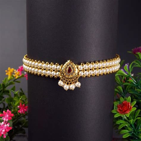 Shop online Maharashtrian Thushi choker necklace Design. – Rishabh Gold