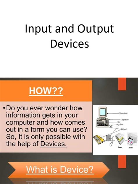 Input-Output Devices | PDF