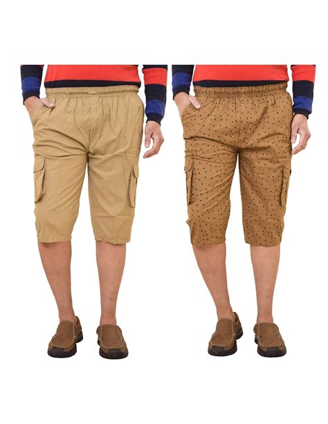 cotton three fourths for men | capri combo for man | 6 pocket cargo for ...