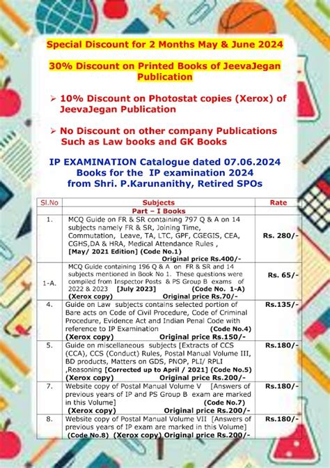 Postal Exam Books - Catalogue dtd 07/06/2024 - Special Discount Sales ...