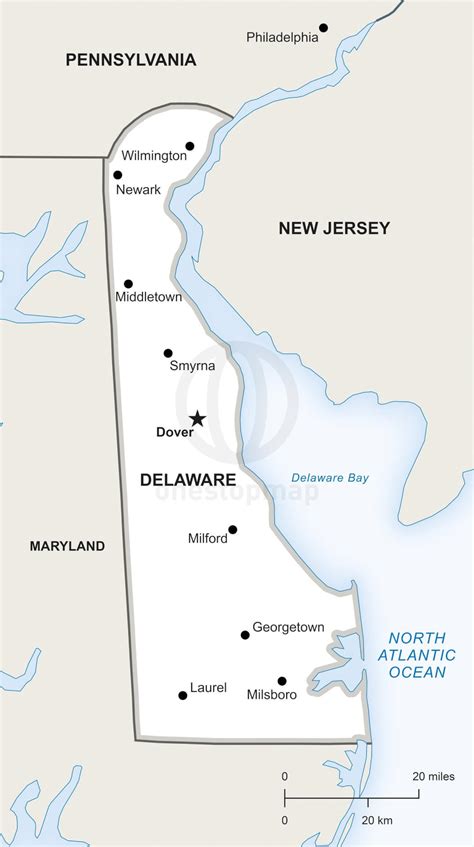 Vector Map of Delaware political | One Stop Map