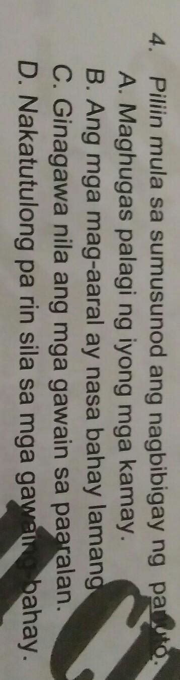 clean mula sa sumusunod ang nagbibigay ng panuto - Brainly.in