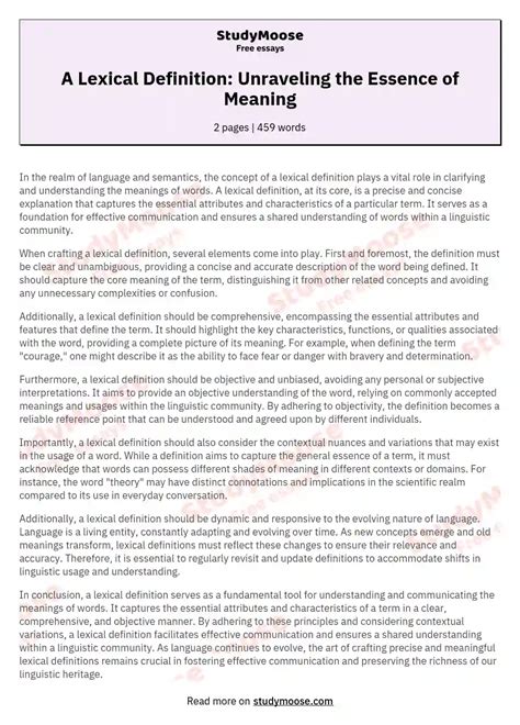 Image result for Lexical Definition Example