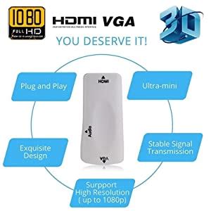 Microware HDMI Female Converter Adapter with 3.5mm Stereo Audio Cable ...